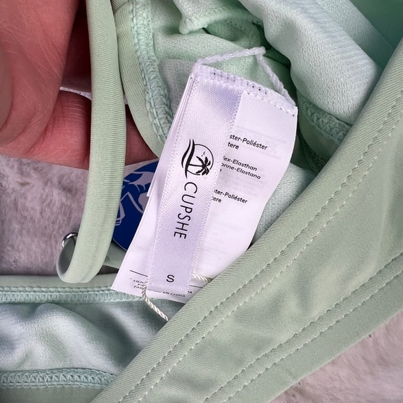 👙🆕 NWT |•CUPSHE•| Mint Green Wrap Bikini Top - Picture 7 of 8